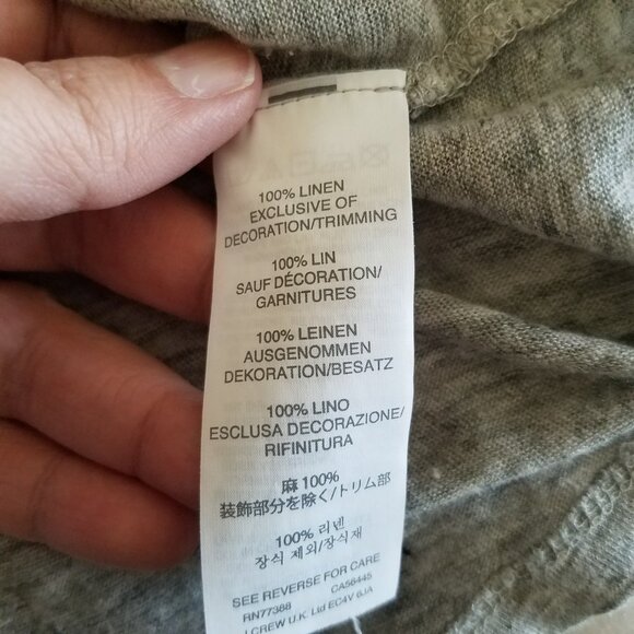 J Crew Black Label 100% Linen Tee with Aztec Embroidery and Tassels - Picture 7 of 10